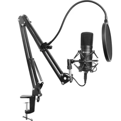 Sandberg Streamer USB Microphone Kit Σετ Πυκνωτικό Μικρόφωνο USB Shock Mounted για Studio