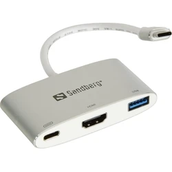 Sandberg USB C Docking Station HDMI 4K PD Silver