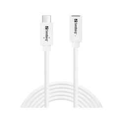 Sandberg USB C male USB C female 100W PD Cable 2m White
