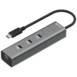 Sandberg MediaDock USB-C 5-in-1 Docking Station με 4K και Power Delivery, Γκρι