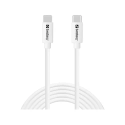 Sandberg USB C Cable USB 2.0 USB C male to USB C 65W PD White 2m 336 53