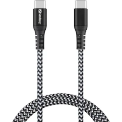 Sandberg Καλώδια Δικτύου Survivor Braided USB 2.0 Cable USB-C male - USB-C 100W PD White 1m