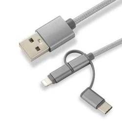CoreParts Μετατροπείς και Αντάπτορες 3 in 1 Cable Charging Micro USB USB C Lightning 1m