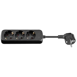 MicroConnect Πολύπριζο 3 Θέσεων με Διακόπτη και Καλώδιο 1.5m Μαύρο