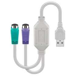 MicroConnect Μετατροπέας USB-A σε PS2 2x Female Λευκό