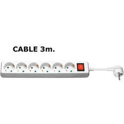 MicroConnect Πολύπριζο 6 Θέσεων με Διακόπτη και Καλώδιο 3m GRU0063W