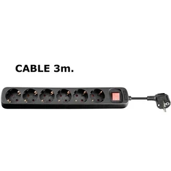 MicroConnect Πολύπριζο 6 Θέσεων με Διακόπτη και Καλώδιο 3m