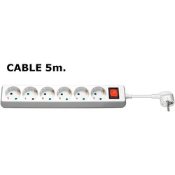 MicroConnect Πολύπριζο με Διακόπτη και Καλώδιο 5m