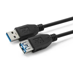 MicroConnect Adapters USB 3.0 USB-A male to USB-A female 2m Black
