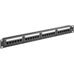 Microconnect Patch Panel Unshielded για Rack 1U 19\" 24 θυρών Cat6 Μαύρο PP-013"