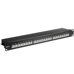 MicroConnect Patch Panel Shielded για Rack 19 24 Θυρών cat6 Μαύρο PP-014