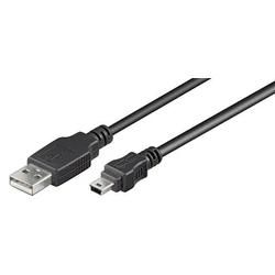 Microconnect USB 2.0 Cable USB-A male to mini USB-A male, Black, 3 m (Model: USBAMB53)