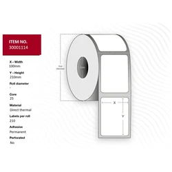 Capture 30001114 Αυτοκόλλητες Ετικέτες σε Ρολό 100 x 210 mm, 25 τμχ (κωδ. 30001114)