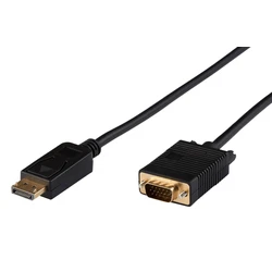 Καλώδιο DisplayPort αρσενικό σε VGA (D-Sub) αρσενικό 1m Μαύρο - Microconnect (DP-VGA-MM-100)