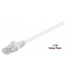 Microconnect U/UTP Cat.5e (Gigabit) Καλώδιο Δικτύου Ethernet 0.5m Λευκό 10τμχ V-UTP5005WVP