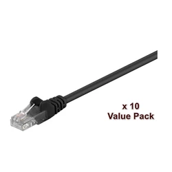 Microconnect U/UTP Cat.5e (Gigabit) Καλώδιο Δικτύου Ethernet 5m Μαύρο 10τμχ V-UTP505SVP