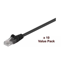 Microconnect U/UTP Cat.5e (Gigabit) Καλώδιο Δικτύου Ethernet 10m Μαύρο - 10τμχ V-UTP510SVP