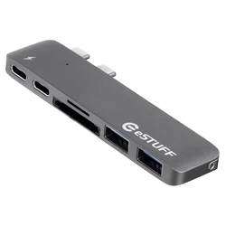 eSTUFF USB-C Slot-in Hub Pro Docking Station με Διπλό USB-C / USB-A 4K PD Γκρι