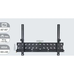 Vivolink VLMW4065T Βάση Τηλεόρασης Τοίχου με Βραχίονα Μαύρο