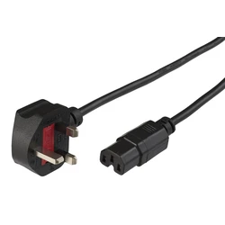Microconnect Power Cord UK Type G (BS 1363) to IEC C15, 2 m, Black, H05VV-F 3G 1.00 mm², 10A fuse