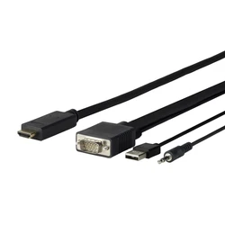 Vivolink Μετατροπέας VGA αρσ. σε HDMI αρσ. με ήχο, 3m (PROVGAHDMI3)
