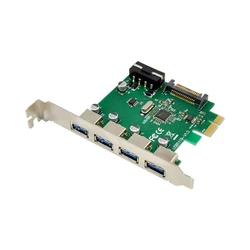 Κάρτα PCIe Microconnect 4 θυρών USB 3.0 (Chip VL805) - 4 εξωτερικές θύρες USB 3.0, PCIe x1, RAID, Low Profile