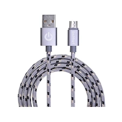 Garbot Grab&Go Πλεκτό καλώδιο USB 2.0 σε micro USB 1m Ασημί