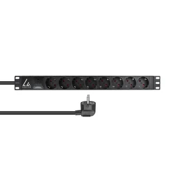Lanview Πολύπριζο Rack 19" LVR-3MSCH-SPD-SCH8, 3m, 16A, 8x Schuko