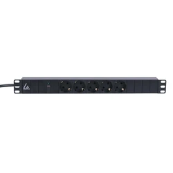 Lanview Πολύπριζο Rack LVR-3MSCH-LIC-SCH5 (5× Schuko, καλώδιο 3m)