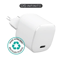 eStuff Φορτιστής Τοίχου USB‑C 20W Power Delivery / Quick Charge 3.0 Λευκός (ES637025-BULK)