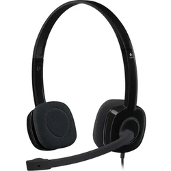 Logitech H151 Στερεοφωνικό Ενσύρματο Headset με Ελαστική Επένδυση Κεφαλής, Μικρόφωνο — Μαύρο