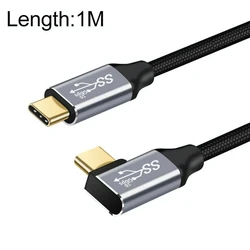 Lenovo Angle (90°) Braided USB-C to USB-C Cable, 100W PD, Gold, 1 m (USB 2.0, 480 Mbps)