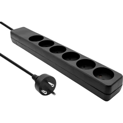 Microconnect Πολύπριζο 6 Θέσεων με Καλώδιο 5m MC-GRU0605DKB