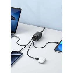 eStuff Βάση Φόρτισης 65W με 2xUSB-A & 2xUSB-C Μαύρο (ES635200)
