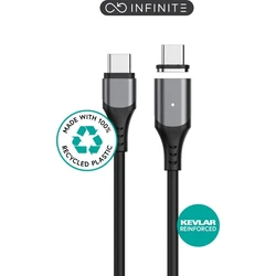 eStuff Magnetic USB 2.0 Type-C Cable USB-C male to USB-C 2m Black (ES604265)