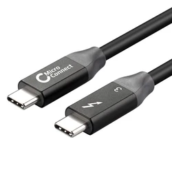 Microconnect Thunderbolt 3 Cable 0.5m USB Type-C Male to USB Type-C Male - Up to 40 Gbps, PCIe Gen3, DisplayPort 1.2, 100W PD (TB3005)