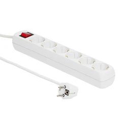 Microconnect Πολύπριζο 6 Θέσεων με Διακόπτη και Καλώδιο 1.5m MC-GRU00615WS