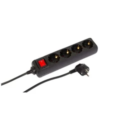 Microconnect Πολύπριζο 4 Θέσεων με Διακόπτη και Καλώδιο 1.5m MC-GRU00415BS