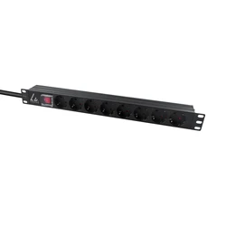 Lanview 19'' Ράγα Τροφοδοσίας 1U 10A, 8 x υποδοχές Schuko, IEC C14 (LVR-2MSCH-SCH-C13-8)