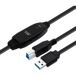 MicroConnect Active USB 3.2 Gen 1 A-B 7m - USB-A male σε USB-B male, Μαύρο (USB3.0AB7B)