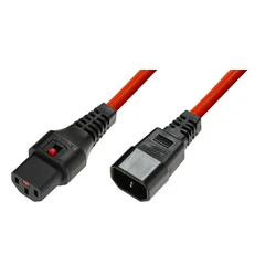 Microconnect IEC C13 to IEC C14 Power Cable 1.5 m Red (IEC Lock) - MC-C13C14LOCK-1.5M
