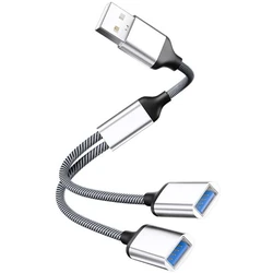 Microconnect USB-A to 2x USB-A Female Adapter, Silver, 480 Mbps