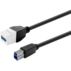 Keystone USB 3.0 A θηλυκό σε USB 3.0 B αρσενικό - Λευκό
