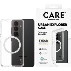 PanzerGlass CARE Urban Explorer Case — Clear with White Qi for Galaxy S26