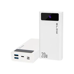 Blow PB20E Power Bank 20000mAh 20W με 2 Θύρες USB-A και Θύρα USB-C Λευκό