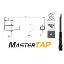 Βρύση κοπής σπειρώματος Fanar M20 DIN 376C R45 6H HSS-E PM HL Mastertap