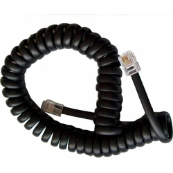 Telephone Cable DM PROELECTRONICS Handset Cable 4P4C Spiral Black 4.2m