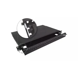 A-LAN Patch Panel for 1U 19" Rack, 24 Ports (SC/LC/ST/FC/E2000) - Black