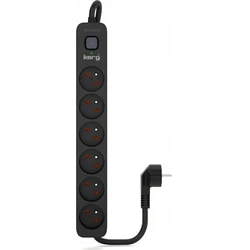 6-Outlet Power Strip with 1.5 m Cable, Black