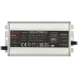 GLP Switching Τροφοδοτικό LED Στεγανό IP67 Ισχύος 75W με Τάση Εξόδου 12V GV6-12V/6.25A